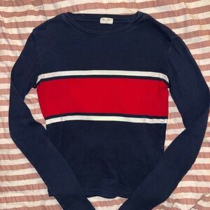 Brandy Melville red and blue long sleeve